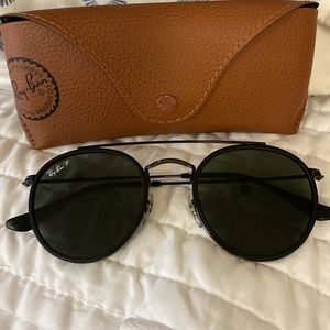 Polarized RayBan Round Double Bridge Sunglasses
